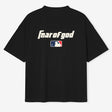 Fear of God Essentials MLB 90s Tee, casual apparel with team logo design on soft cotton fabric, front view image.
