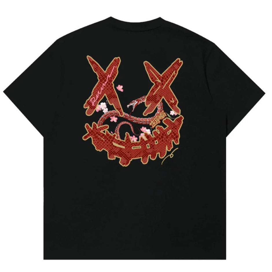 Rickyisclown Snake X Sakura Embossed Black Tee R37250210I (C10)