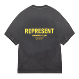 Represent Owners Club Logo Tee Vintage Grey Yellow