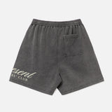 Black vintage sweat shorts with "Represent Script" branding, featuring a relaxed fit and comfortable fabric.