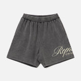 Represent Script Sweat Shorts in vintage black, featuring a relaxed fit and casual style, ideal for comfortable streetwear.