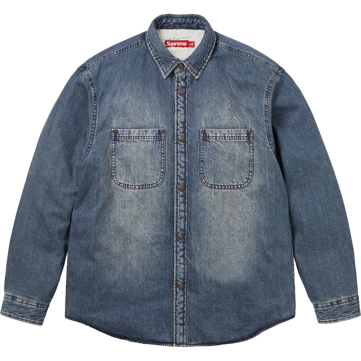 Supreme denim shirt M 納品書原本&タグ&ステッカー付き 試着のみ デニムシャツ 18ss 袖ロゴ logo Supreme - タグ 、納品書付きM Supreme tom\u0026jerry work shirt の通販
