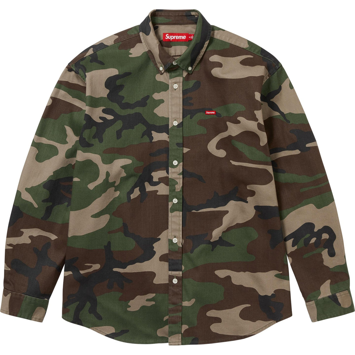 Supreme Small Box Logo Denim Shirt Camo