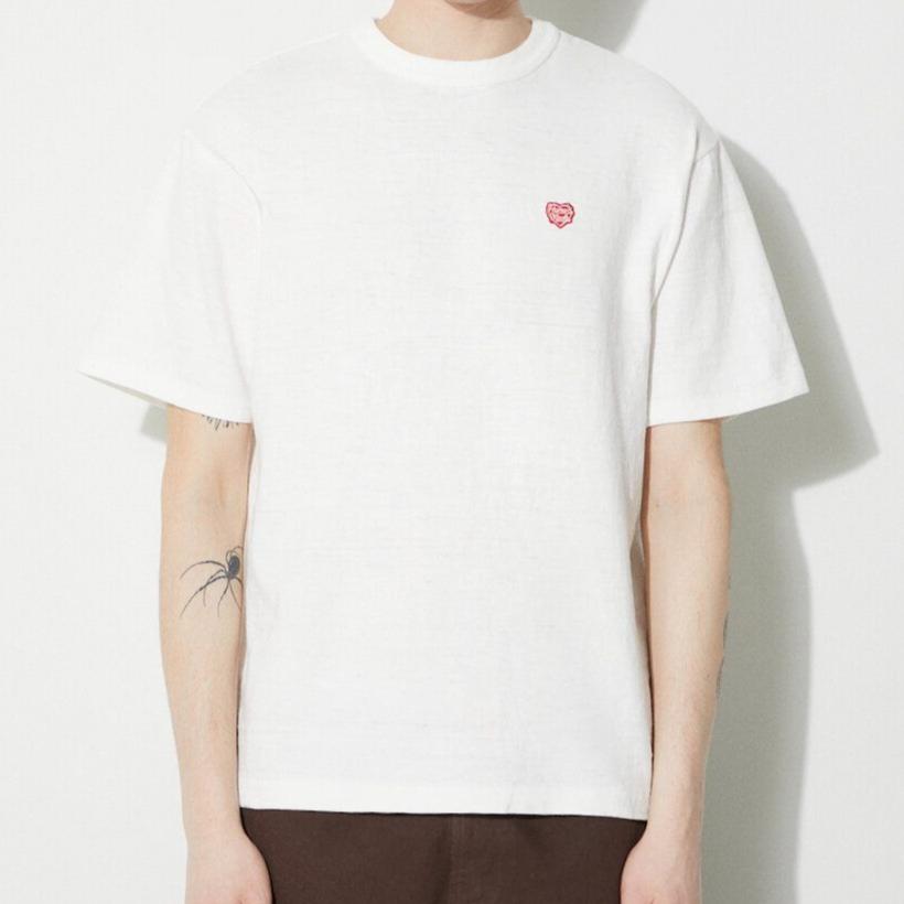 Human Made Red Heart Badge Tee White - | ORIGINALFOOK