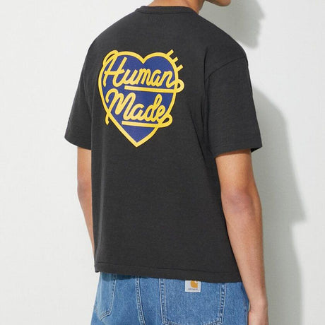 Human Made Navy Heart Badge Tee Black HUMAN MADE HUMAN MADE - originalfook singapore