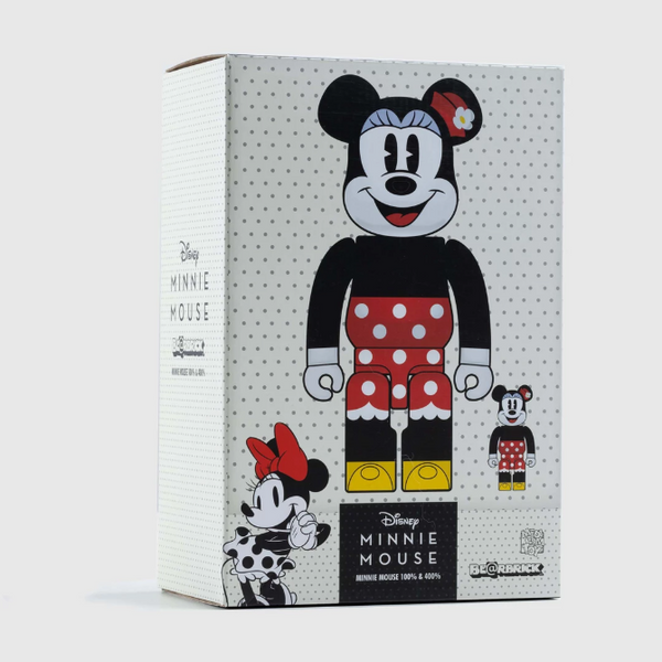 MEDICOM BEARBRICK Disney Minnie Mouse Version 400% + 100% MEDICOM MEDICOM - originalfook singapore