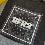 FR2 Embroidery Paisley Tee Washed Black