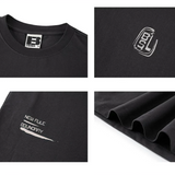 Boneless logo print black t-shirt with no sleeves, casual apparel from BONELESS, displayed on a plain background.