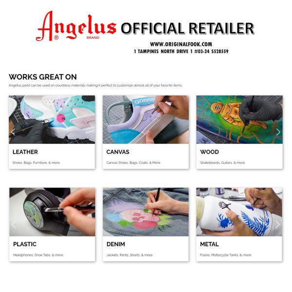 (27 Colors) Angelus Acrylic Leather Paint Collector Edition 1oz angelus angelus - originalfook singapore