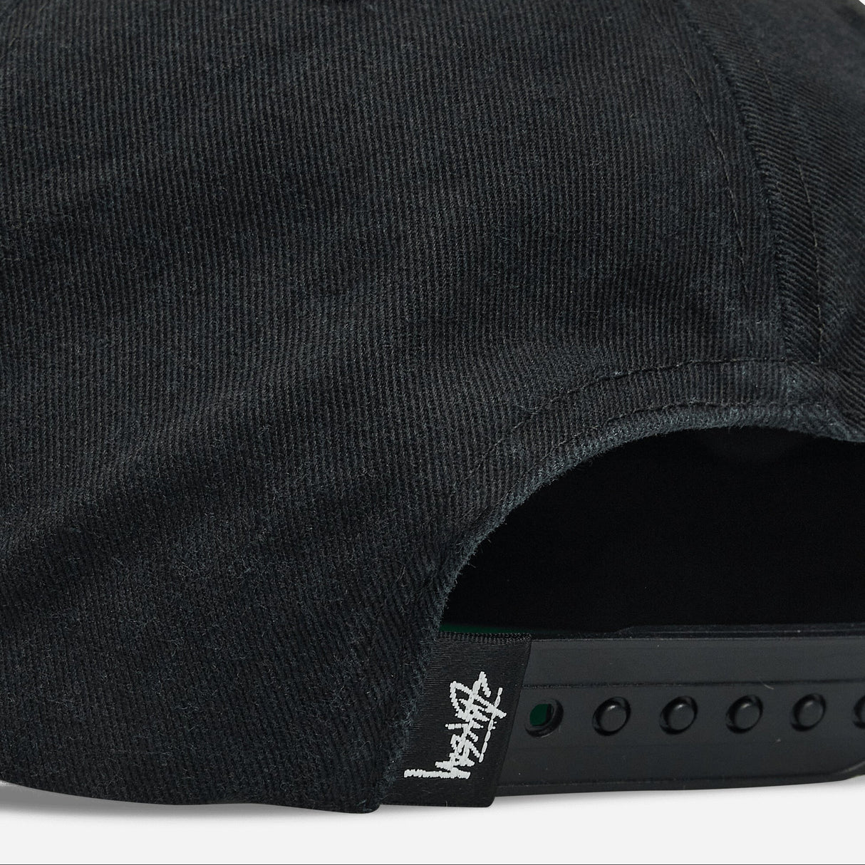 Stussy Big Stock Snapback Shadow Black
