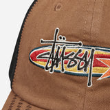 Brown Stussy oval star cap, stylish headwear with embroidered star logo, casual accessory for everyday wear.