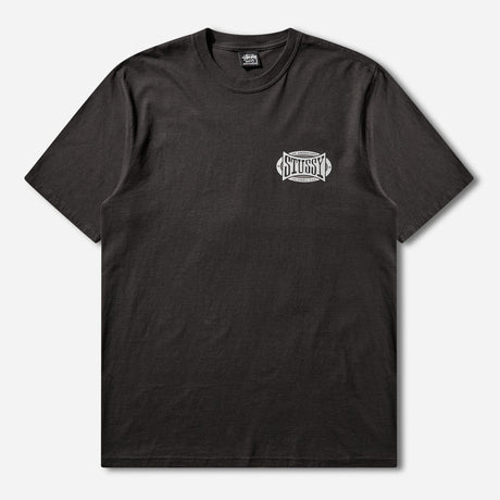Stussy Champion Oval Logo Tee Black - ORIGINALFOOK