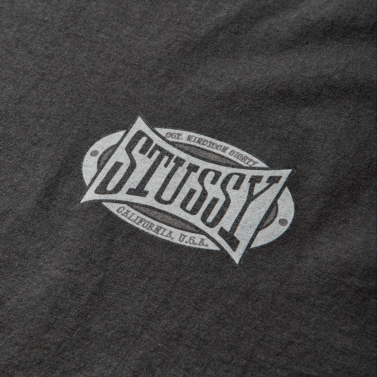 Stussy Champion Oval Logo Tee Black - ORIGINALFOOK