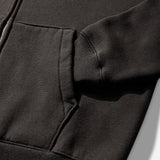 Black Stussy Diamond Logo Zip Hoodie, casual apparel with front zipper and signature logo, displayed on a hanger.