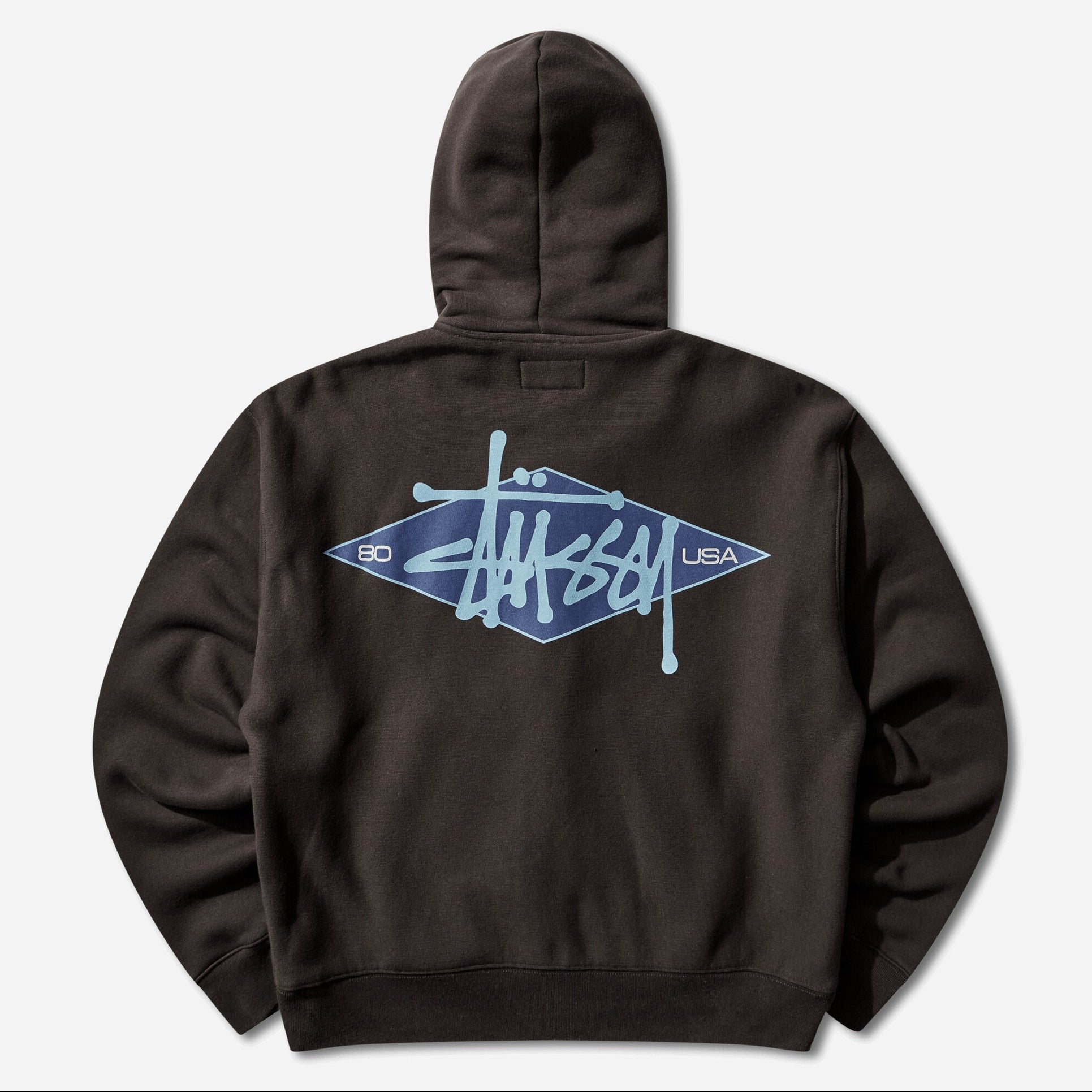 Buy Stussy Basic Diamond Zip Hoodie Black in Singapore | ORIGINALFOOK