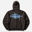 Black Stussy Diamond Logo zip hoodie, casual streetwear apparel with front zipper and iconic diamond logo design.