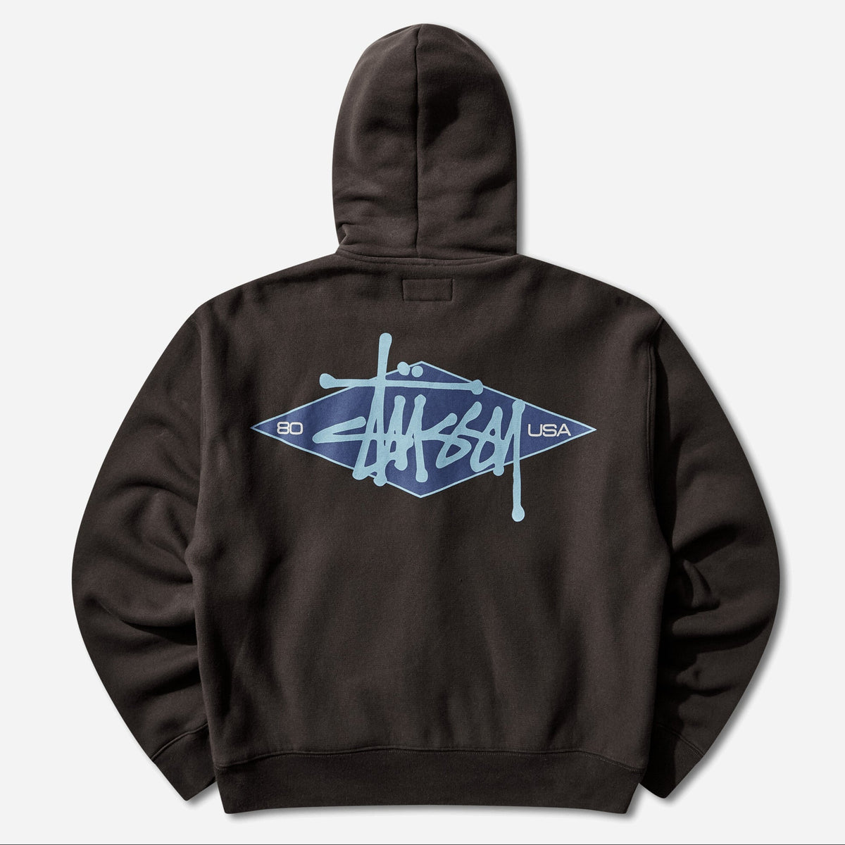 Buy Stussy Basic Diamond Zip Hoodie Black in Singapore | ORIGINALFOOK