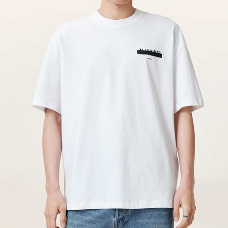 Allsaints Redact Strikeout Logo Tee White