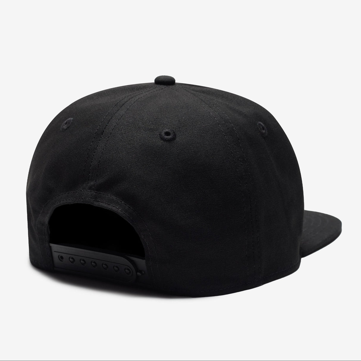 Black Undefeated Logo Snapback hat featuring a structured baseball cap design and adjustable strap, stylish headwear for casual wear.