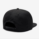 Black Undefeated Logo Snapback hat featuring a structured baseball cap design and adjustable strap, stylish headwear for casual wear.