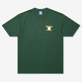Forest green Undefeated Trademark Tee featuring the brand's logo on the front, casual short-sleeve t-shirt for streetwear style.