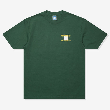 Forest green Undefeated Trademark Tee featuring the brand's logo on the front, casual short-sleeve t-shirt for streetwear style.