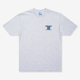 Heather grey Undefeated Trademark Tee featuring the brand logo on the chest, casual short-sleeve t-shirt for streetwear style.