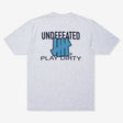 Heather grey Undefeated Trademark Tee from UNDEFEATED, showcasing a casual t-shirt with the brand logo on the front.