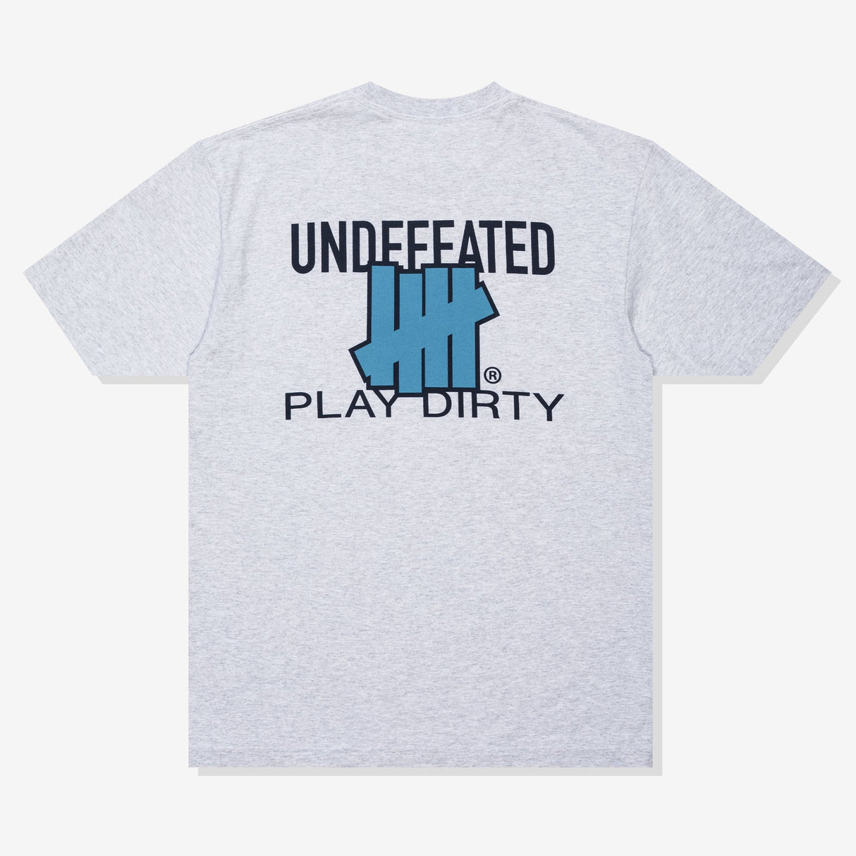 Heather grey Undefeated Trademark Tee from UNDEFEATED, showcasing a casual t-shirt with the brand logo on the front.