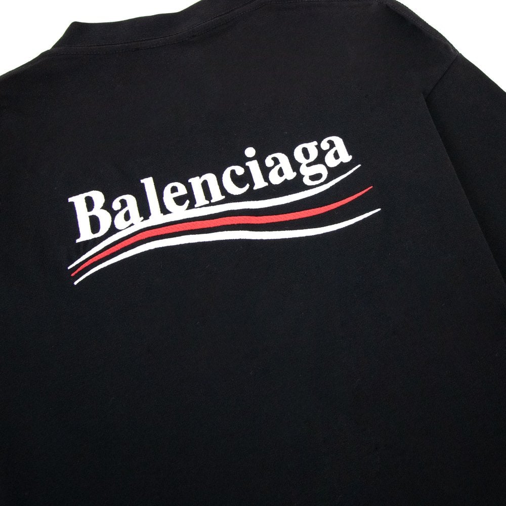 Buy Balenciaga Political Campaign Embroidery Large Fit Tee Black