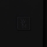 Black Wooyoungmi Signature Logo Tee, casual apparel with a prominent logo design on the front.