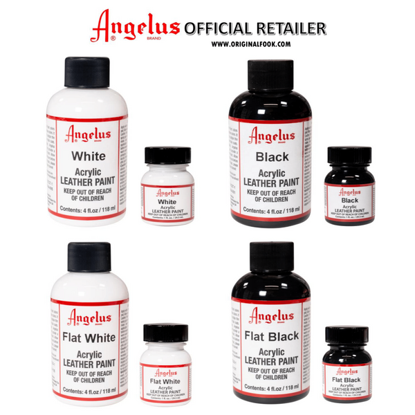 Angelus Acrylic Leather Paint Black / White / Flat Black / Flat White angelus angelus - originalfook singapore