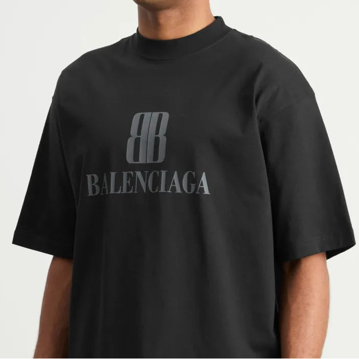 Balenciaga Nano BB Medium Fit Tee Black - ORIGINALFOOK