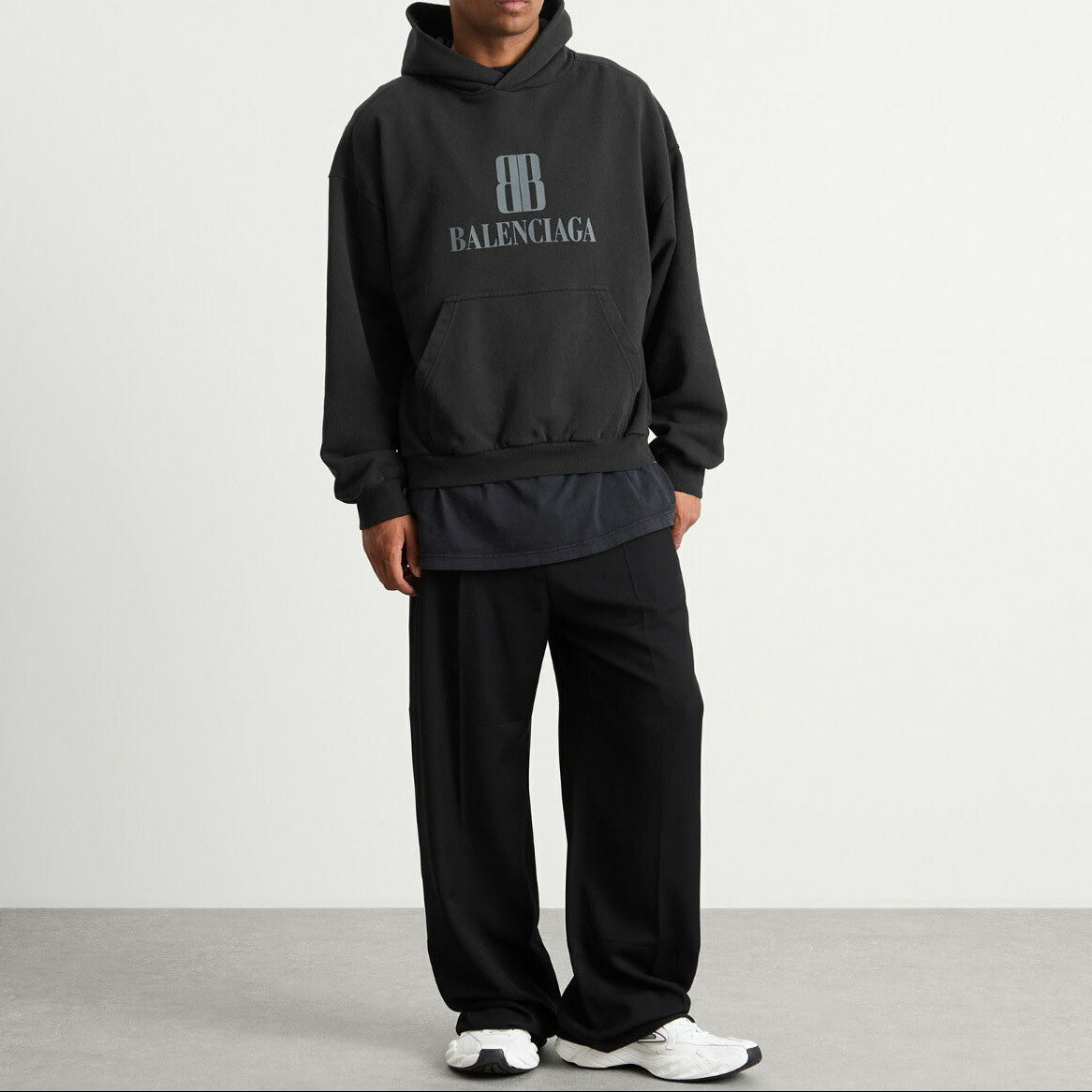 Balenciaga Nano BB Medium Fit Hoodie Black - ORIGINALFOOK