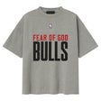 Fear of God Essentials x Chicago Bulls NBA 90s Heavyweight Tee in concrete, unisex apparel with vintage basketball team design.
