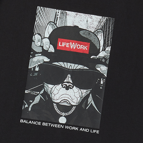 LifeWork Comic Bulldog Tee Black LIFEWORK LIFEWORK - originalfook singapore