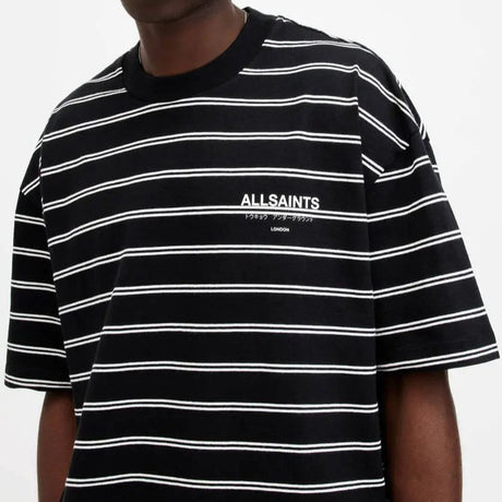 AllSaints Underground Logo Striped Tee Black ALLSAINTS ALLSAINTS - originalfook singapore