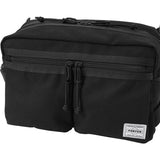 Porter Yoshida Japan Switch waist bag in black with adjustable strap and zippered compartments, made by PORTER JAPAN.