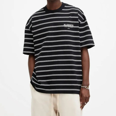 AllSaints Underground Logo Striped Tee Black ALLSAINTS ALLSAINTS - originalfook singapore
