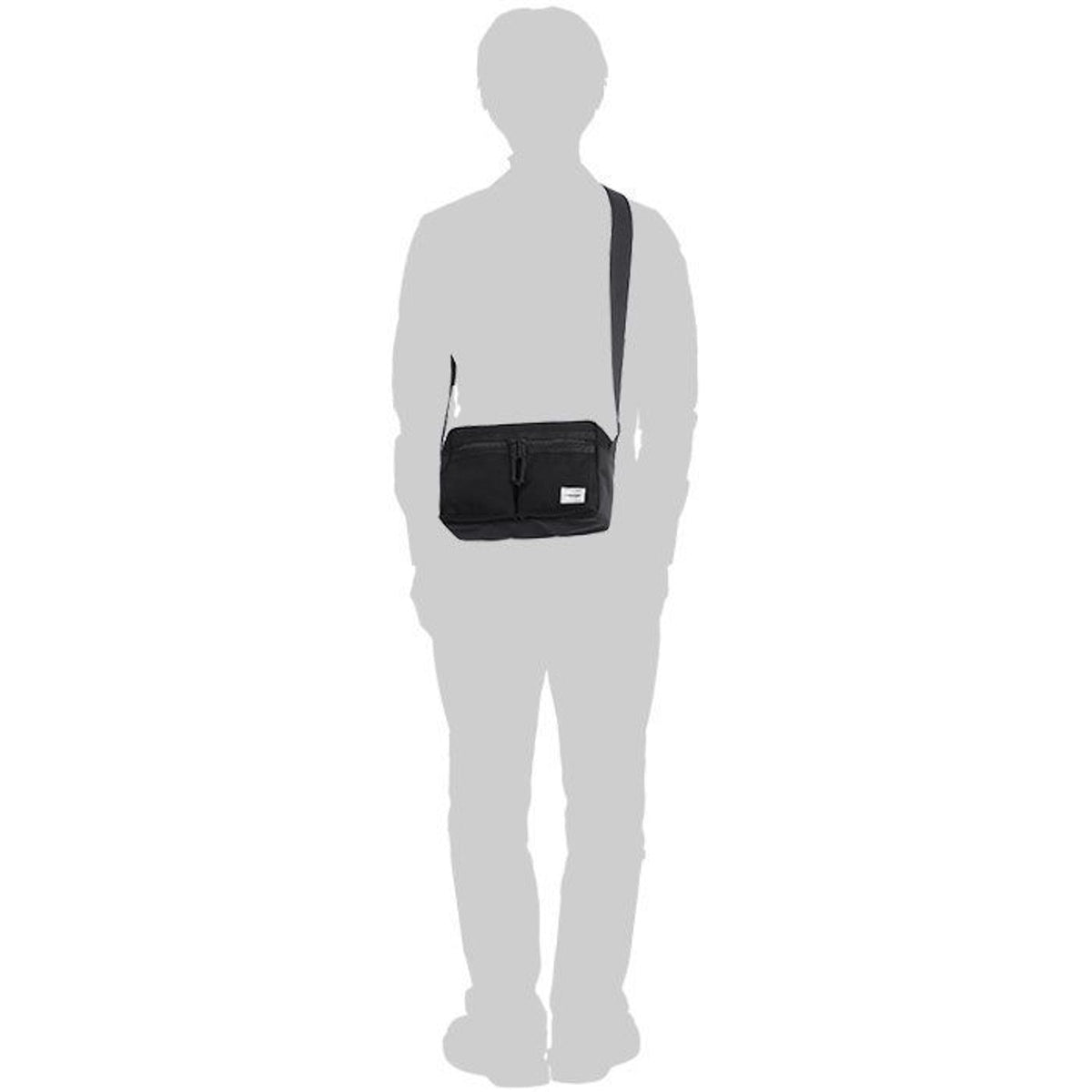 Porter Yoshida Japan Switch Shoulder Bag in black with adjustable strap, durable fabric, and sleek design.