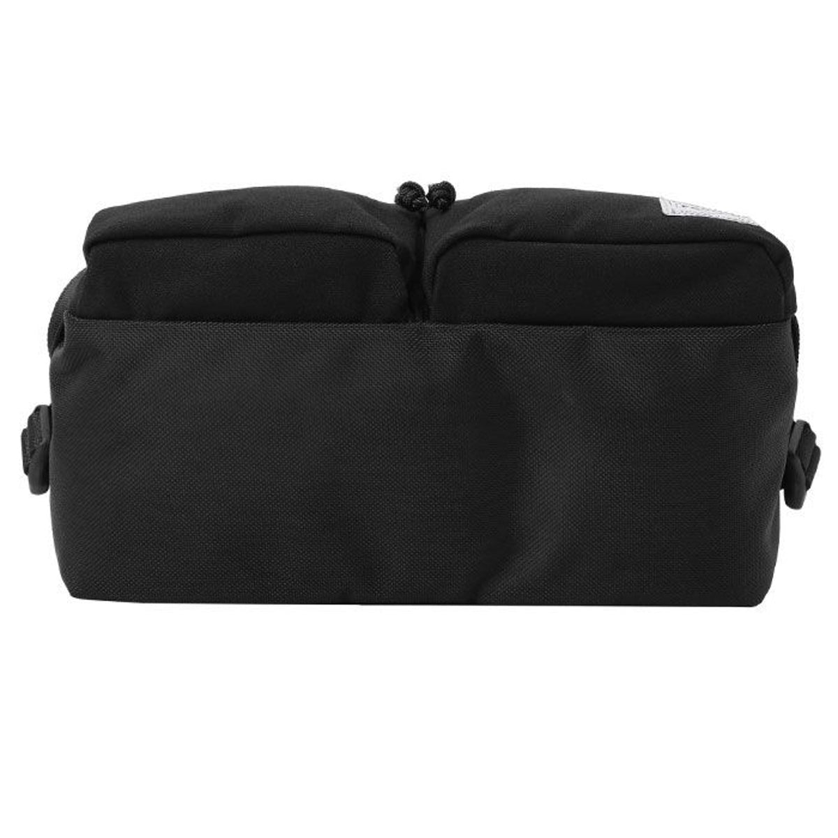 Porter Yoshida Japan Switch waist bag with black fabric and adjustable strap, featuring the brand logo on the front.