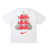 White Nike Palace x England T-shirt featuring England logo and branding, displayed flat with visible design details.