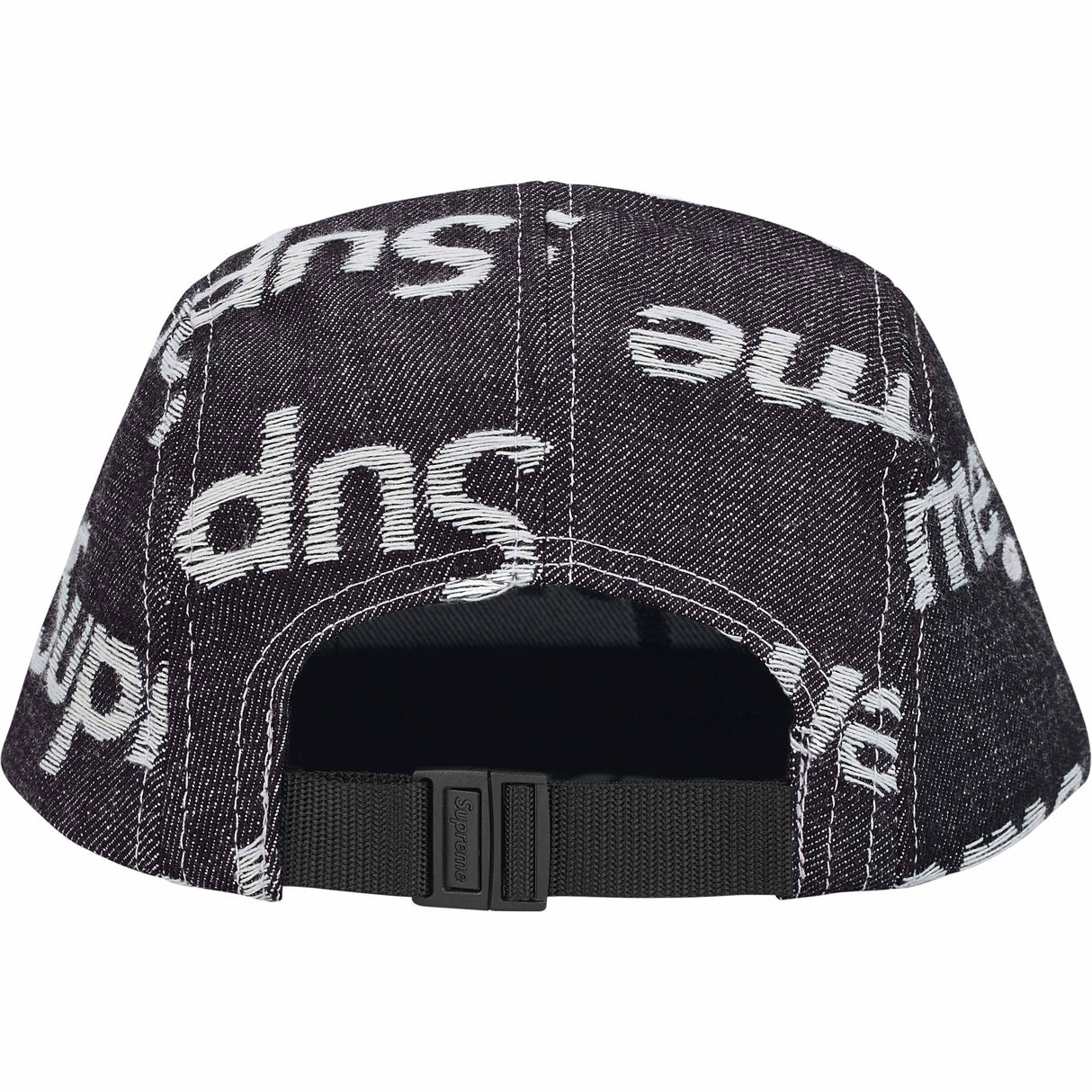Supreme Jacquard Logo Denim Cap Black