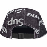 Supreme Jacquard Logo Denim Cap Black