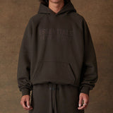 FEAR OF GOD Essentials Chest Logo Hoodie Off Black FEAR OF GOD FEAR OF GOD - originalfook singapore