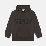FEAR OF GOD Essentials Chest Logo Hoodie Off Black FEAR OF GOD FEAR OF GOD - originalfook singapore
