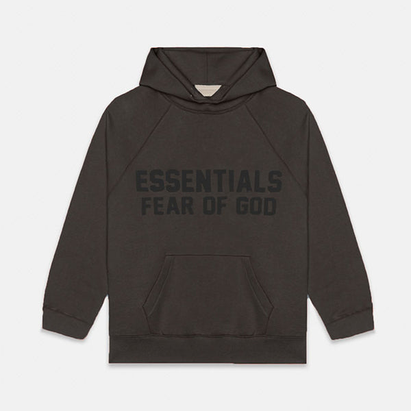 FEAR OF GOD Essentials Chest Logo Hoodie Off Black FEAR OF GOD FEAR OF GOD - originalfook singapore