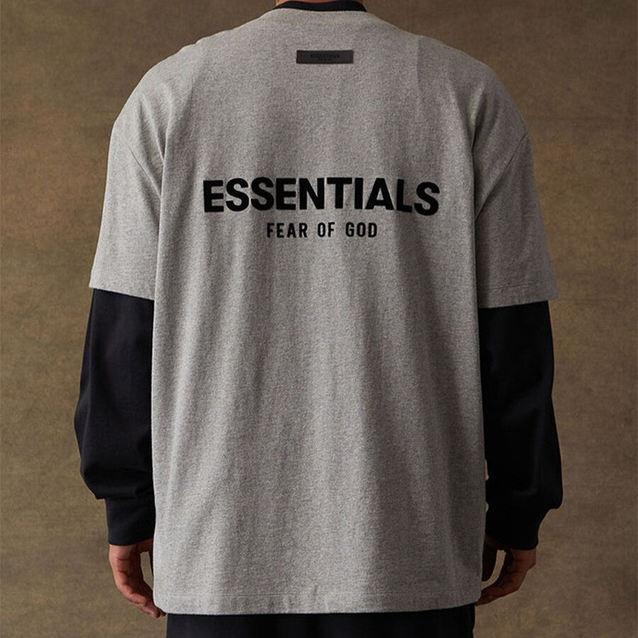 FEAR OF GOD Essentials Felt Logo Tee Dark Oatmeal FEAR OF GOD FEAR OF GOD - originalfook singapore