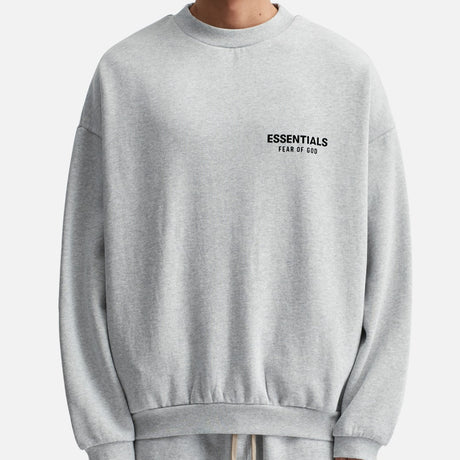 FEAR OF GOD Essentials Signature Logo Crewneck Light Heather