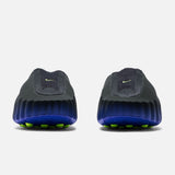 Nike Mind 001 Flyknit slide shoes in hyper royal, volt, and black with a sleek, lightweight design for casual wear.